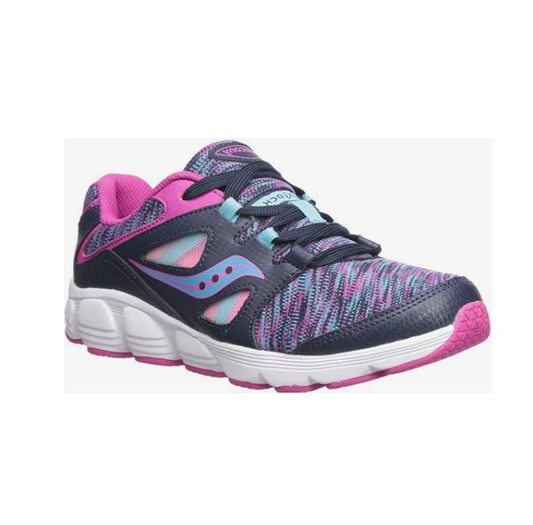 Allen's Bootery Little Kid's Kotaro navy and multi-colored leather and mesh athletic sneaker with EVA midsole