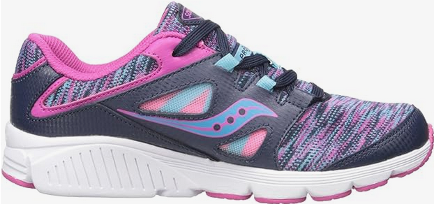 Allen's Bootery Little Kid's Kotaro navy and multi-colored sneaker with leather and mesh upper and white EVA midsole.