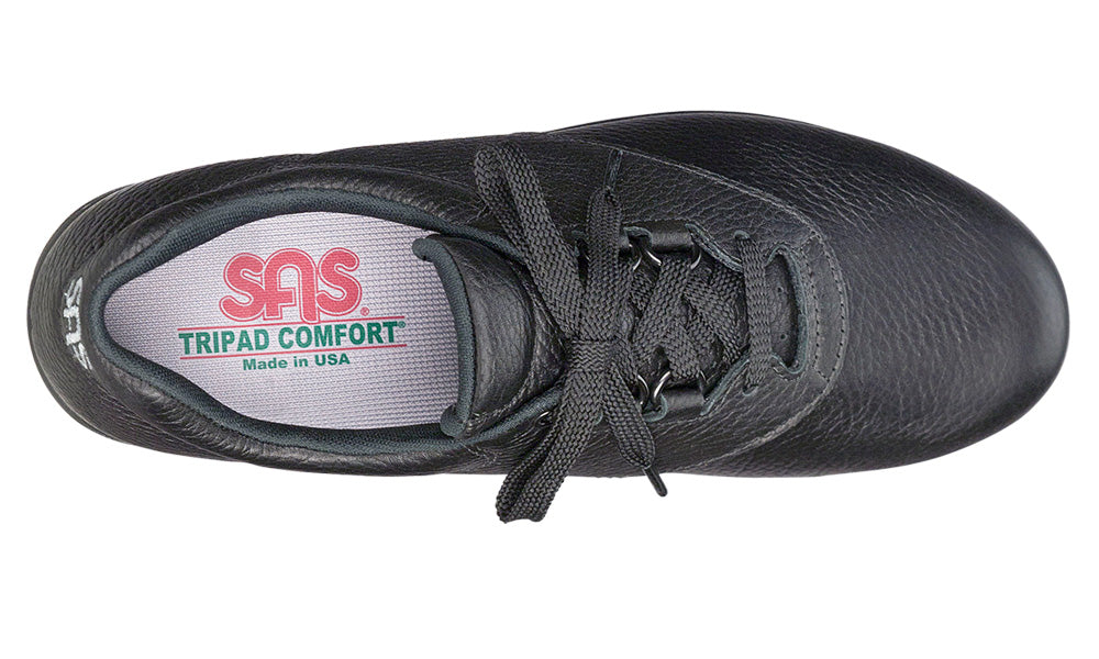 Allen's Bootery Liberty black leather lace-up work shoe with slip-resistant sole and cushioned interior