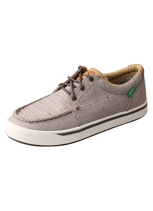 Allen's Bootery women's light grey Hooey Loper casual shoe with a textured woven upper and white rubber outsole.