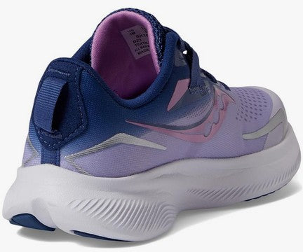 Allen's Bootery Big Kid's Ride running shoe in mauve and indigo with lightweight breathable mesh and white sole