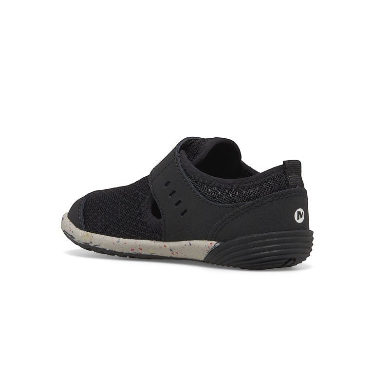 Allen's Bootery Merrell Bare Steps H2O black toddler water shoe with flexible sole and easy hook-and-loop closure.