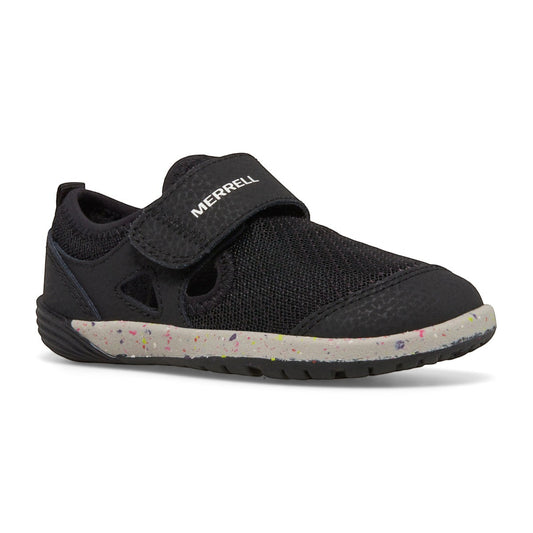 Allen's Bootery Merrell Bare Steps H2O black toddler water shoe with wide toe box and hook-and-loop closure