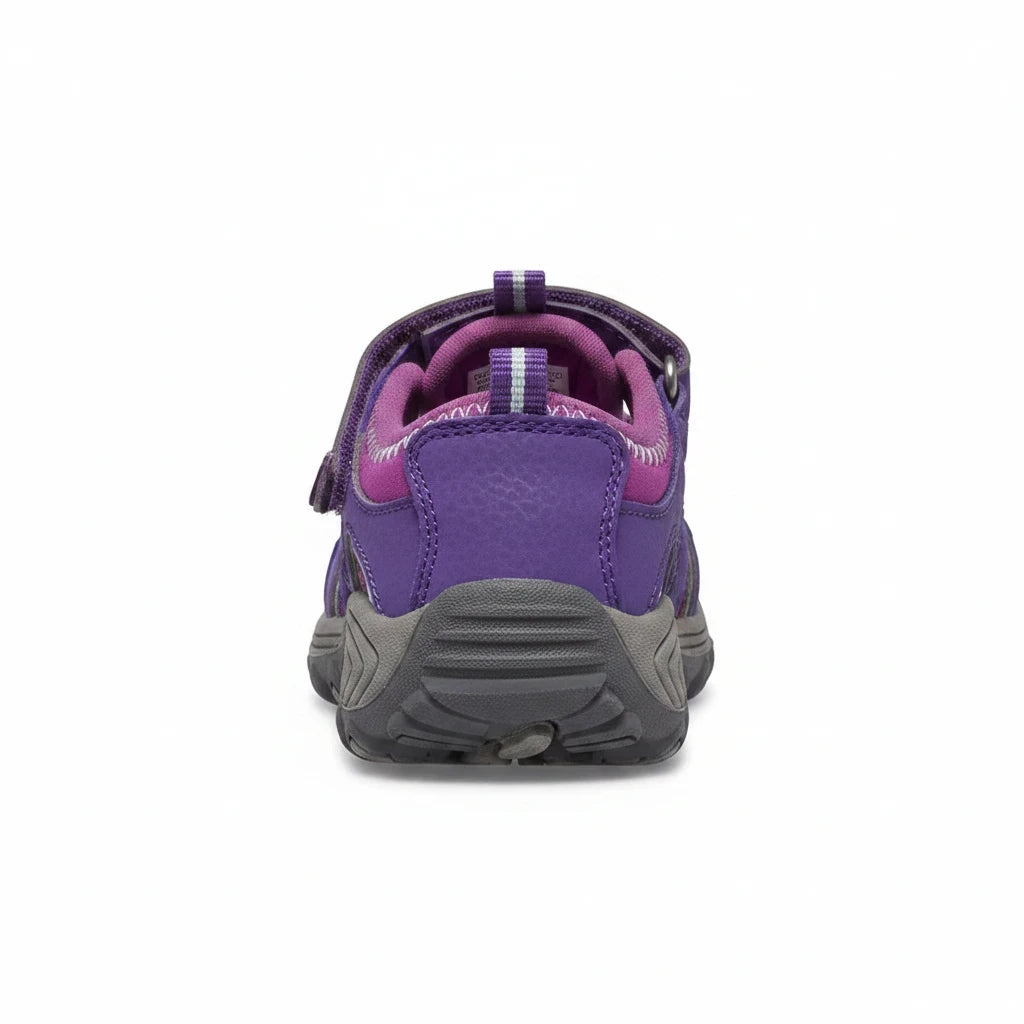Allen's Bootery Merrell Hydro H2O Hiker sandal for toddlers in berry purple with a durable leather heel and grip sole
