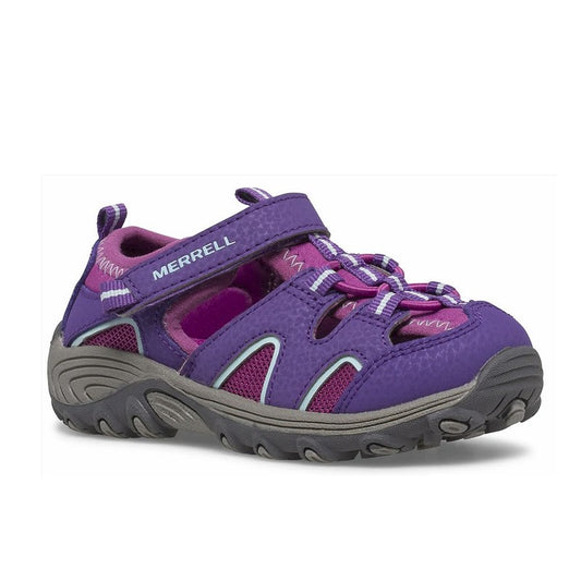 Allen's Bootery Merrell Hydro H2O Hiker berry purple leather toddler sandal with hook and loop closure and grip sole