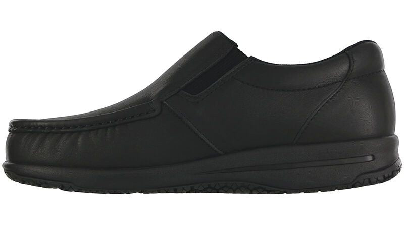 Allen's Bootery NAVIGATOR-SR black leather slip-resistant work shoe with moccasin construction and cushioned sole
