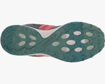 Allen's Bootery Little Kid's NOVA 2 trail runner showing the green non-marking rubber outsole with flexible grip.