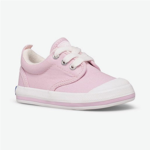 Allen's Bootery Keds Graham pink canvas sneaker for toddlers with white laces and a durable rubber outsole.