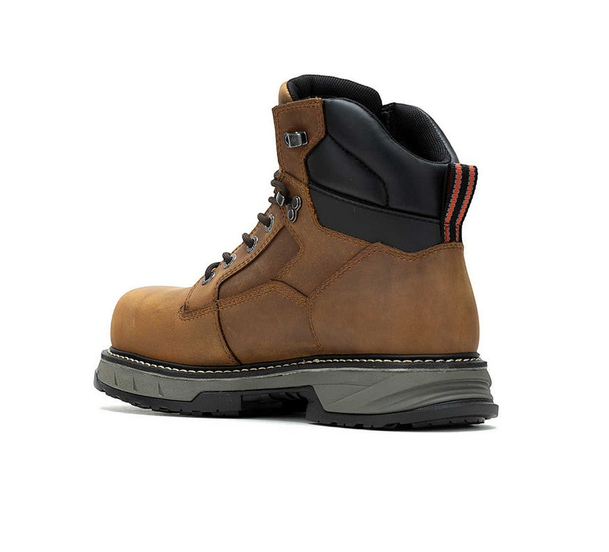 Allen's Bootery ReForce 6-inch waterproof brown leather work boot with CarbonMax composite toe and shock-absorbing sole.
