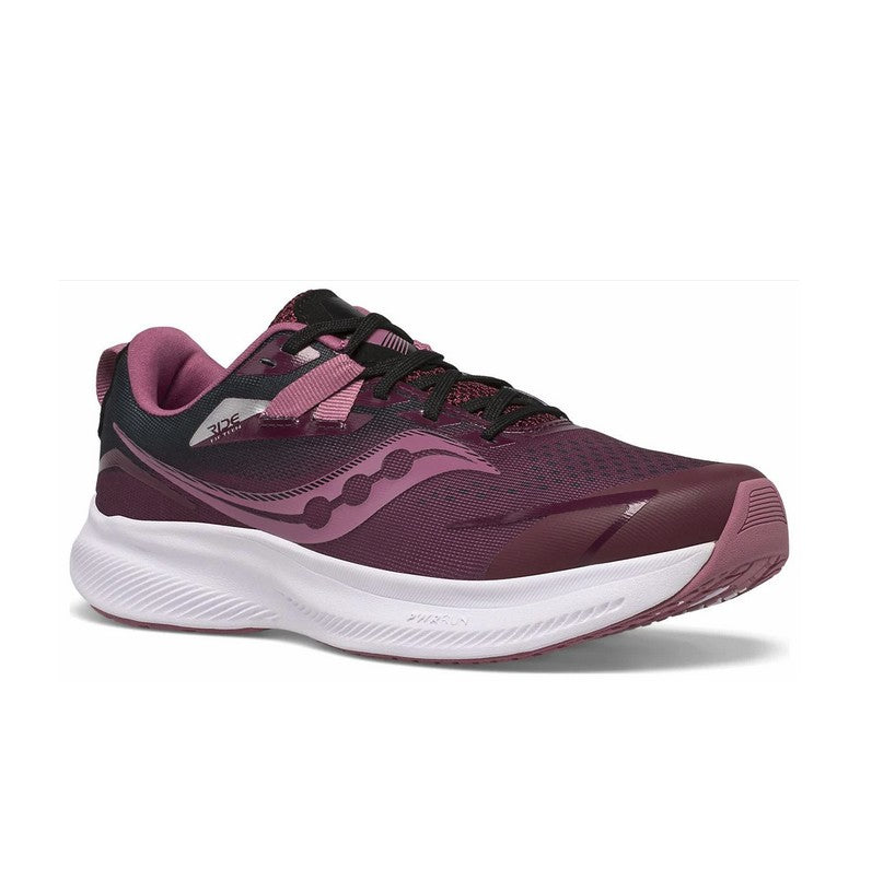 Allen's Bootery Little Kid's RIDE 15 Sundown running shoe in deep purple with a white PWRRUN cushioned sole