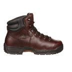 Allen's Bootery Rocky Mobi Lite brown leather steel toe waterproof work boots with a lace-up design