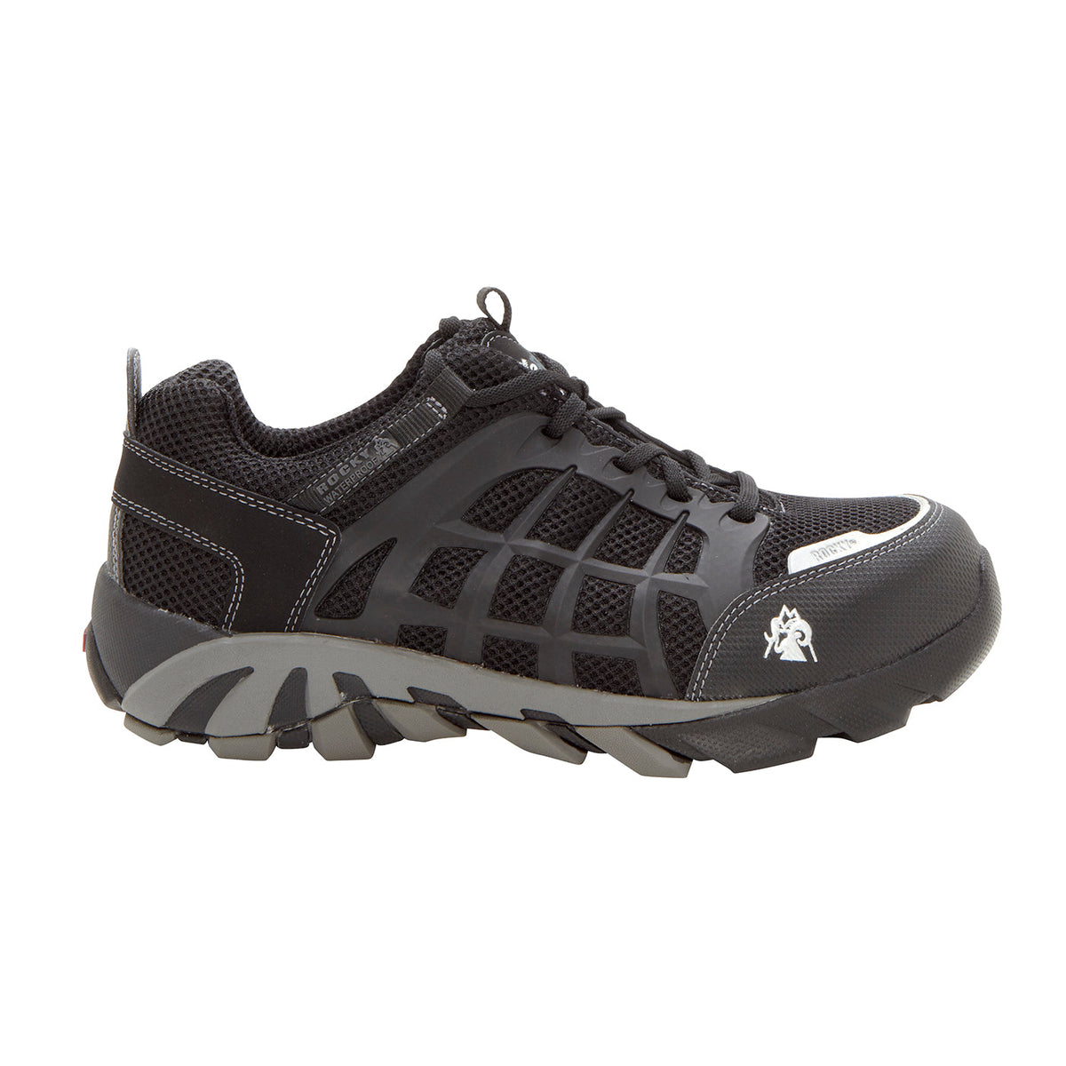 Allen's Bootery Rocky TrailBlade black waterproof composite toe athletic work shoe with reflective toe detail