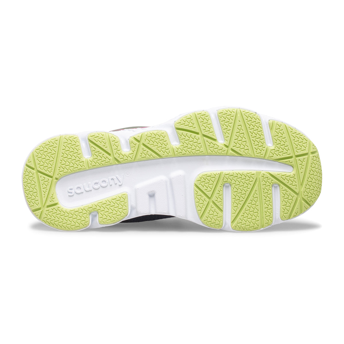 Allen's Bootery Big Kid's Wind Shield sneaker showing the non-marking lime green rubber outsole with traction pattern
