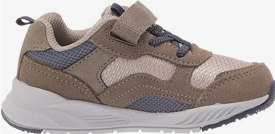 Allen's Bootery taupe Made2Play Brighton adaptable sneakers for kids with hook and loop closure and mesh panels