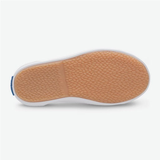 Allen's Bootery Keds Kickstart Jr toddler shoe showing the durable tan rubber outsole with textured grip pattern