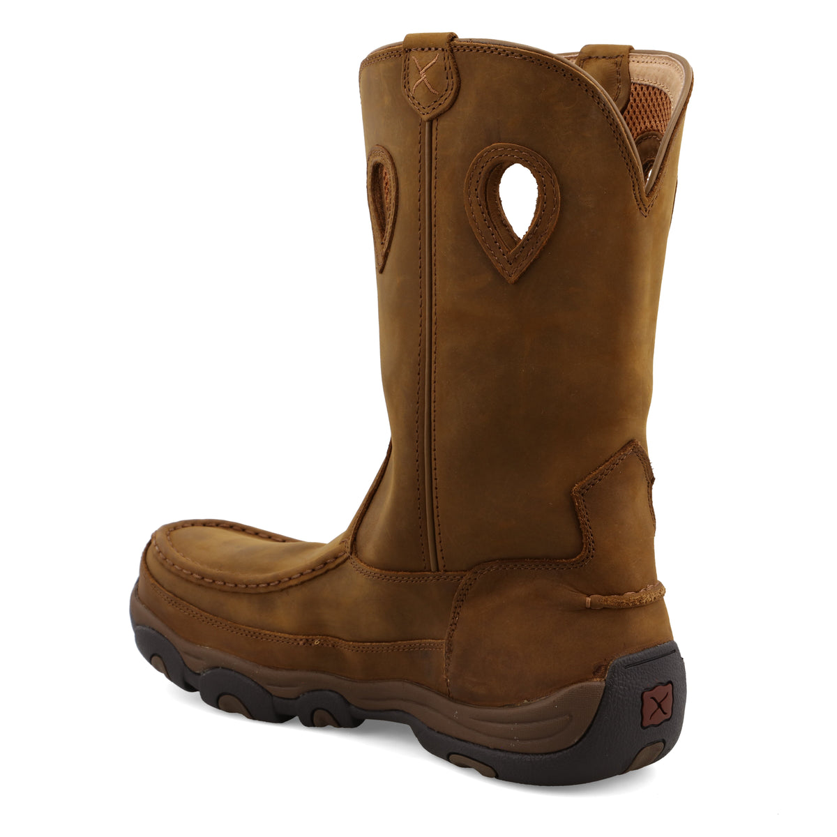 Allen's Bootery Twisted X men's brown leather pull-on work hiker boot with composite toe and reinforced pull-holes