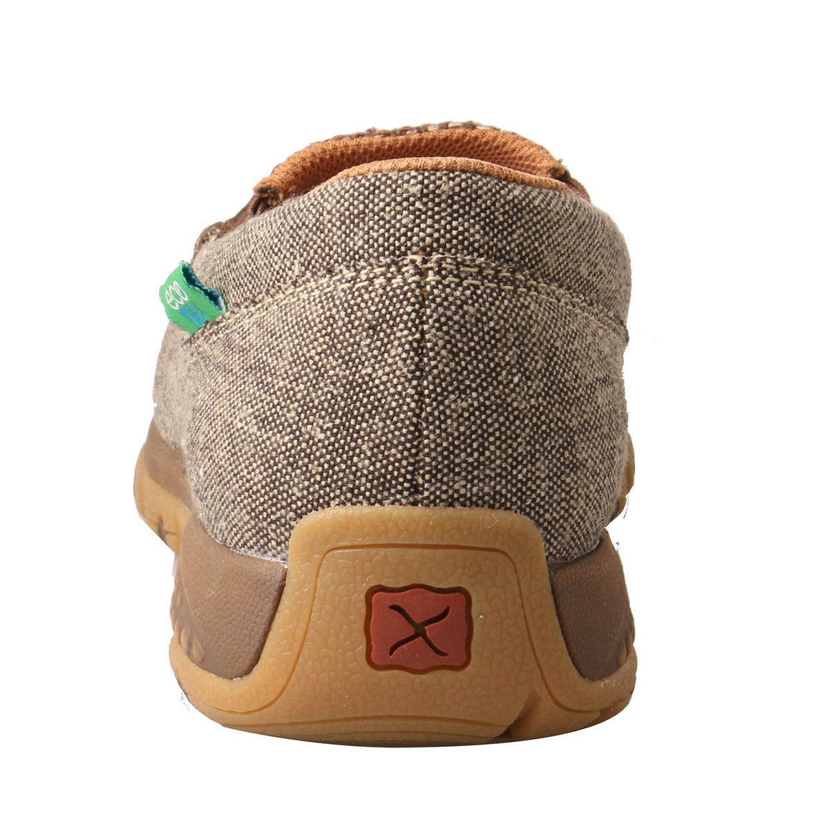 Allen's Bootery Twisted X ecoTWX tweed slip-on driving moc in dust multi with CellStretch heel and rubber outsole