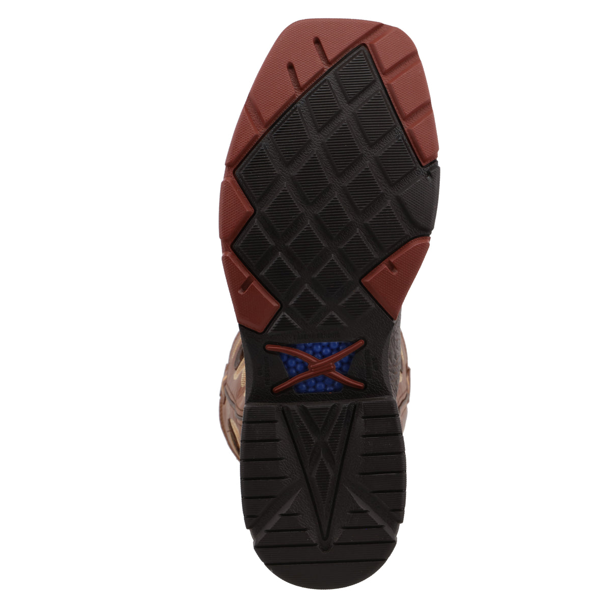 Allen's Bootery Twisted X men's western work boot showing the oil and slip-resistant rubber outsole with tread detail