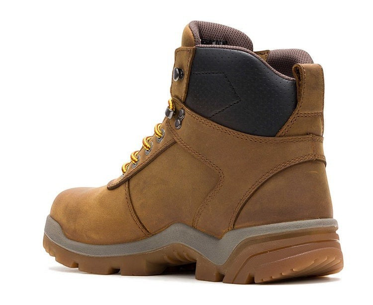 Allen's Bootery Vantage dark tan waterproof leather work boot with composite toe and durable TPU lug outsole.