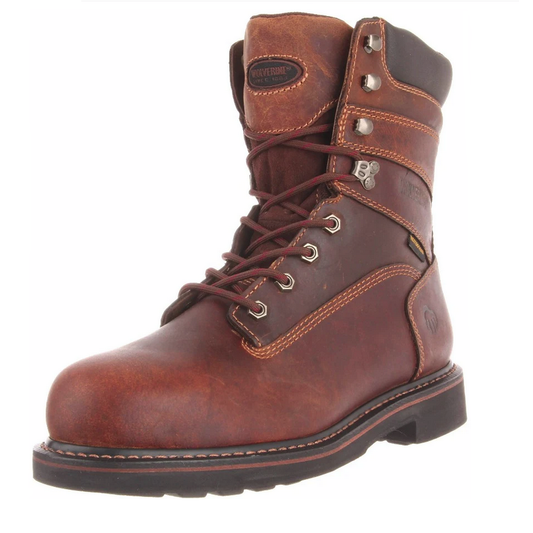 Allen's Bootery Wolverine BREK 8-inch brown waterproof steel toe work boot with Goodyear welt construction