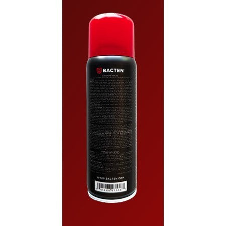 Allen's Bootery Bacten Disinfectant + Deodorizer spray can with red cap, kills bacteria, viruses, and fungus.