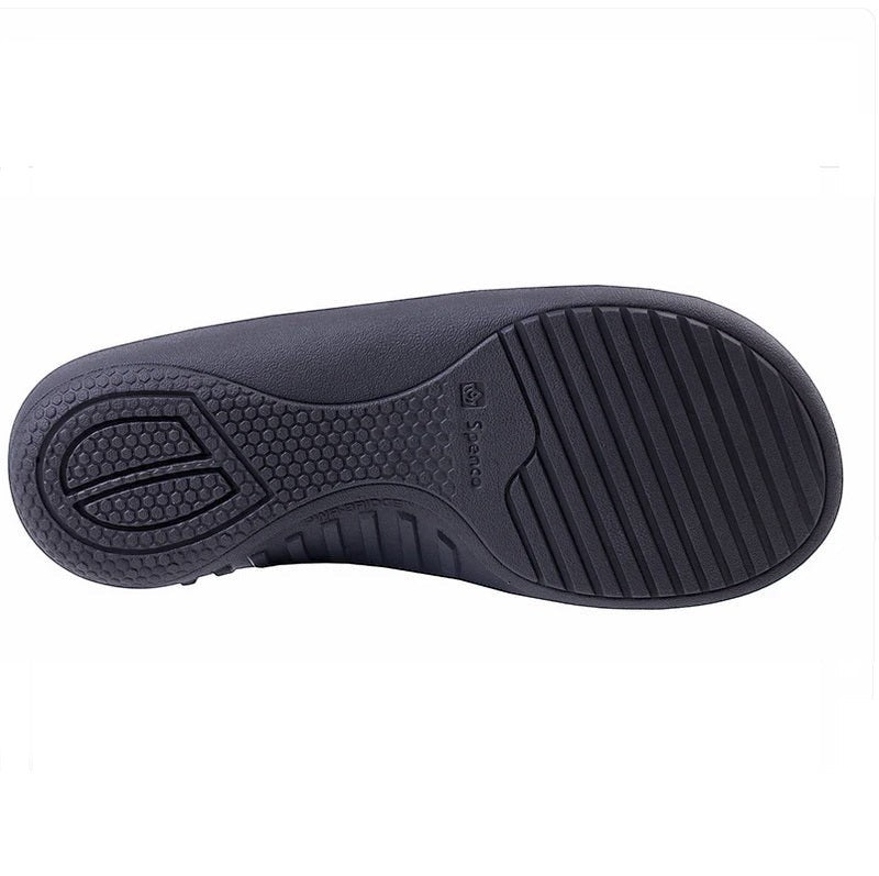 Allen's Bootery Yumi Belize sandal in mallard green showing the textured orthotic rubber outsole
