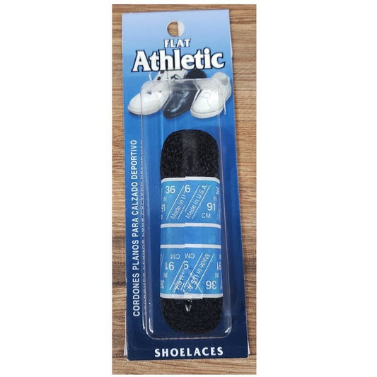 Allen's Bootery American Legacy black flat athletic shoelaces in retail packaging