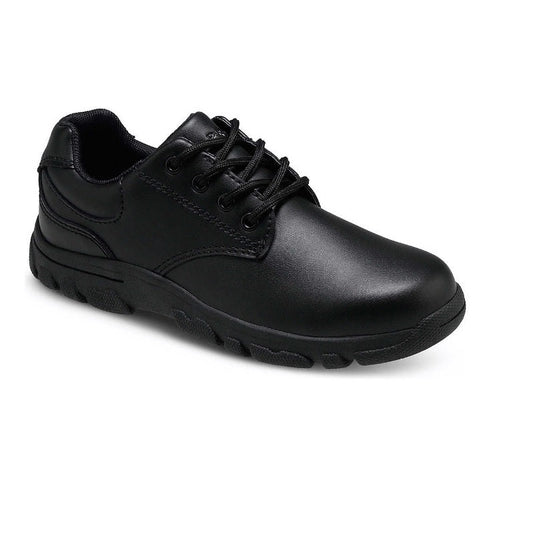 Allen's Bootery black leather lace-up school shoes for kids with memory foam footbed and durable rubber outsole