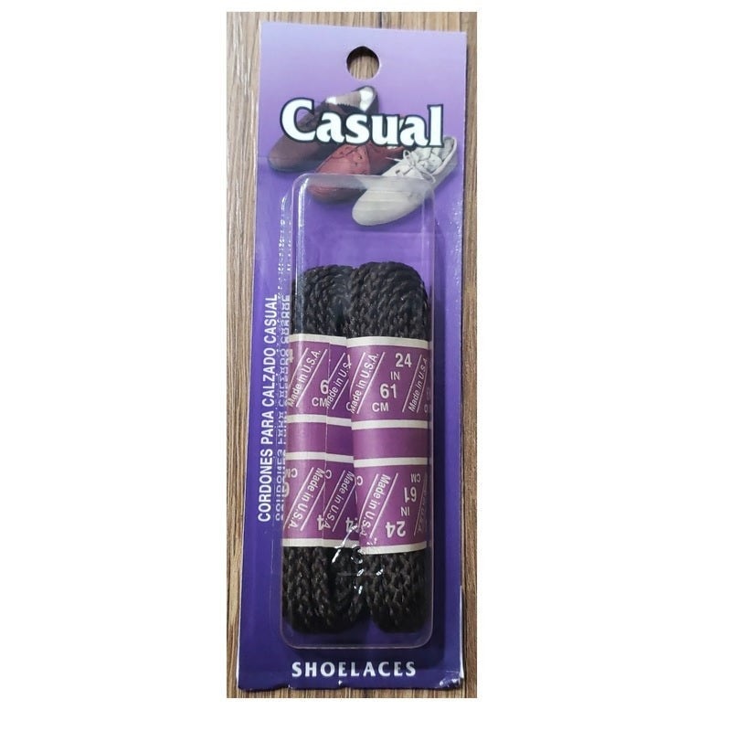 Allen's Bootery black round braided casual shoe laces in retail packaging