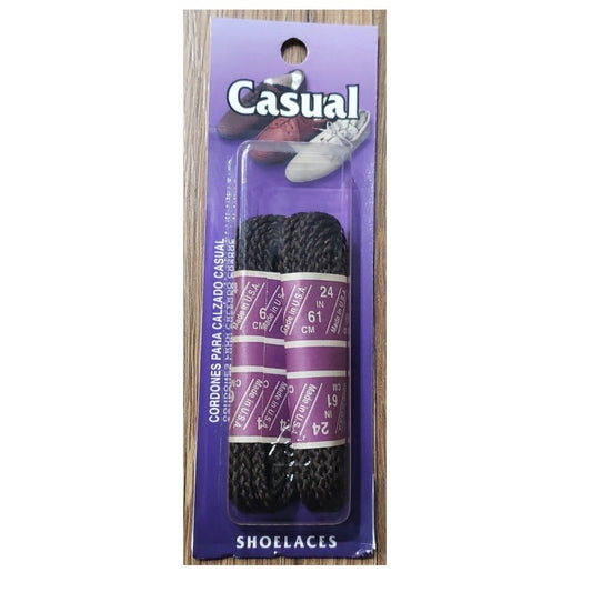 Allen's Bootery black round braided casual shoe laces in retail packaging