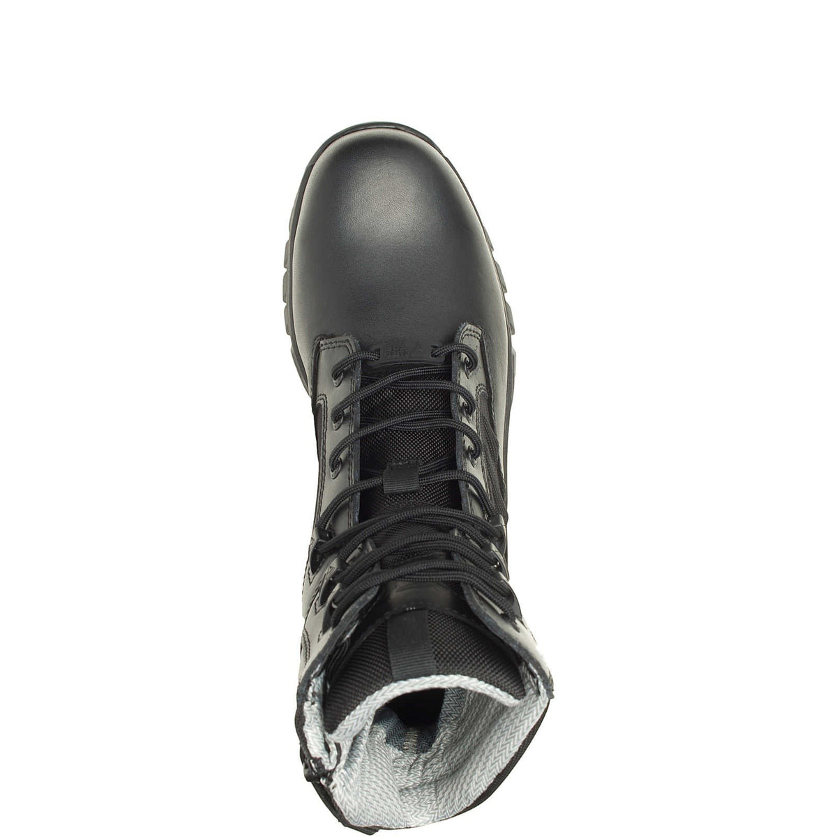 Allen's Bootery black GX X2 tall tactical boot with carbon nano toe, side zip, and waterproof DRYGuard+ technology.