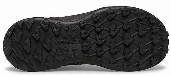 Allen's Bootery black Merrell Moab Flight kids trail shoe outsole with Quantum Grip traction pattern