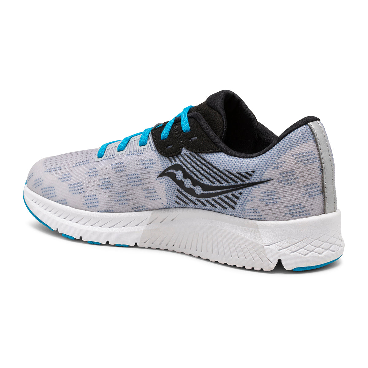 Allen's Bootery Big Kid's Guide running shoe in blue and black with a breathable mesh upper and white EVA midsole.