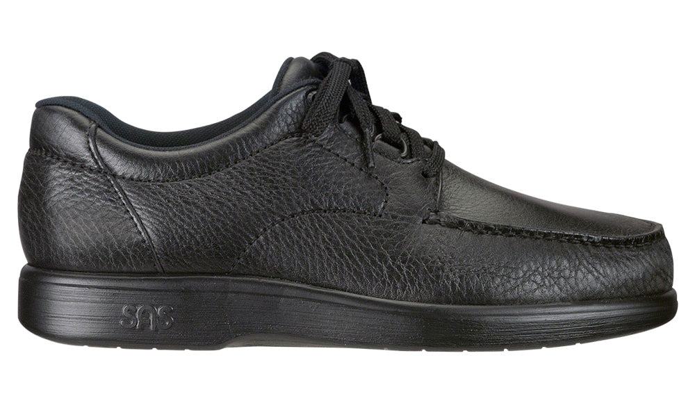 Allen's Bootery black leather SAS Bout Time lace-up loafer with moccasin construction and cushioned sole