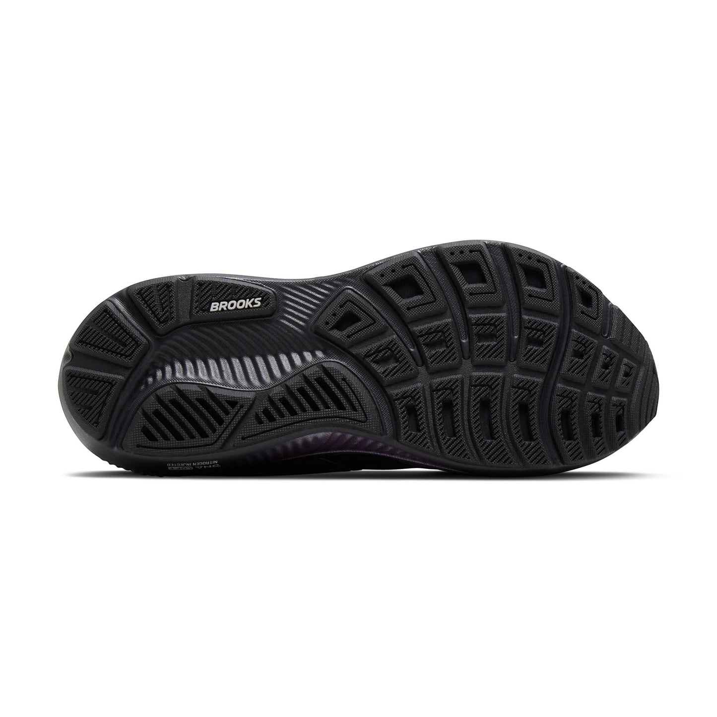 Allen's Bootery Brooks Ghost 18 women's road running shoe black RoadTack rubber outsole view