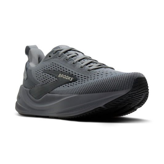 Allen's Bootery Brooks Ghost Max 4 men's running shoes in grey with a thick cushioned midsole and breathable mesh upper