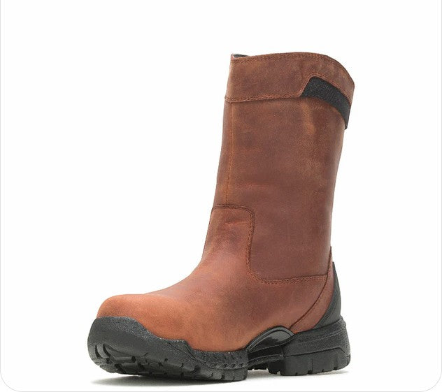 Allen's Bootery K25251 brown waterproof full-grain leather work boot with slip-resistant rubber outsole