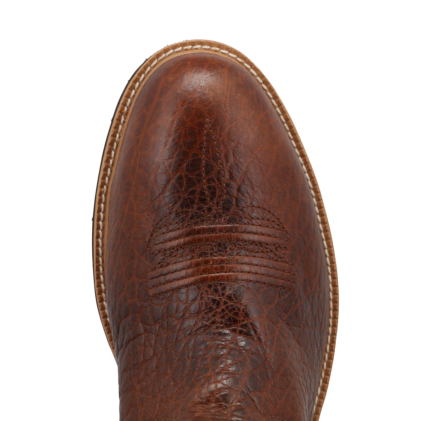 Allen's Bootery men's 12" brown full-grain leather western work boot with composite toe and stockman heel.