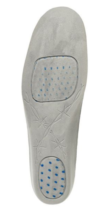 Allen's Bootery CellSole grey cushioned shoe insole with blue pressure point technology for comfort and support