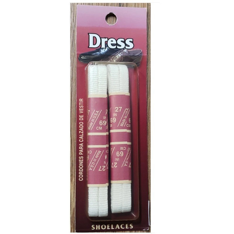 Allen's Bootery American Legacy Ultra flat white dress shoe laces in original retail packaging