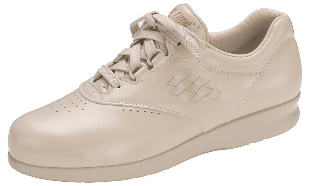 Allen's Bootery FREETIME BONE leather walking shoe in a neutral beige tone with lace-up closure and cushioned sole.