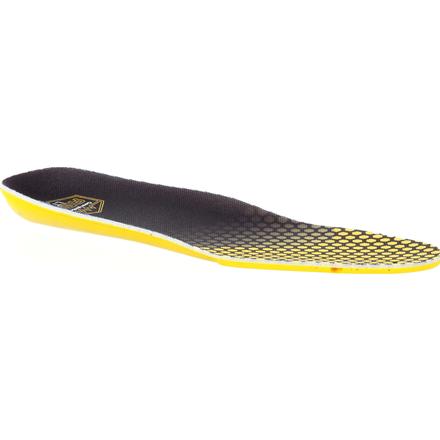 Allen's Bootery Georgia Boot AMP Lite memory foam insole with yellow sides and black textured top surface