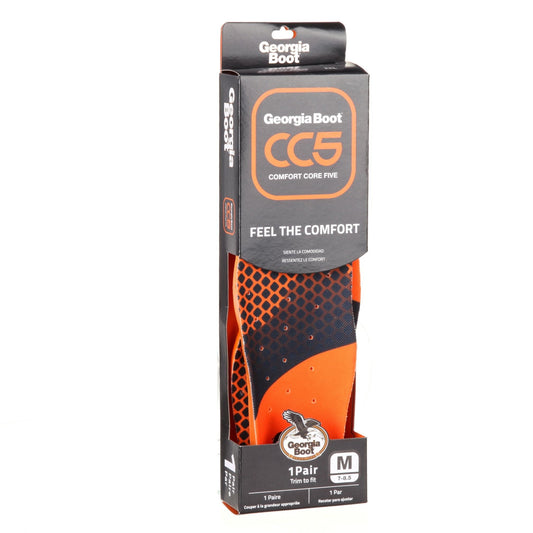 Allen's Bootery Georgia Boot CC5 comfort insoles in retail packaging with ergonomic arch support and airflow channels