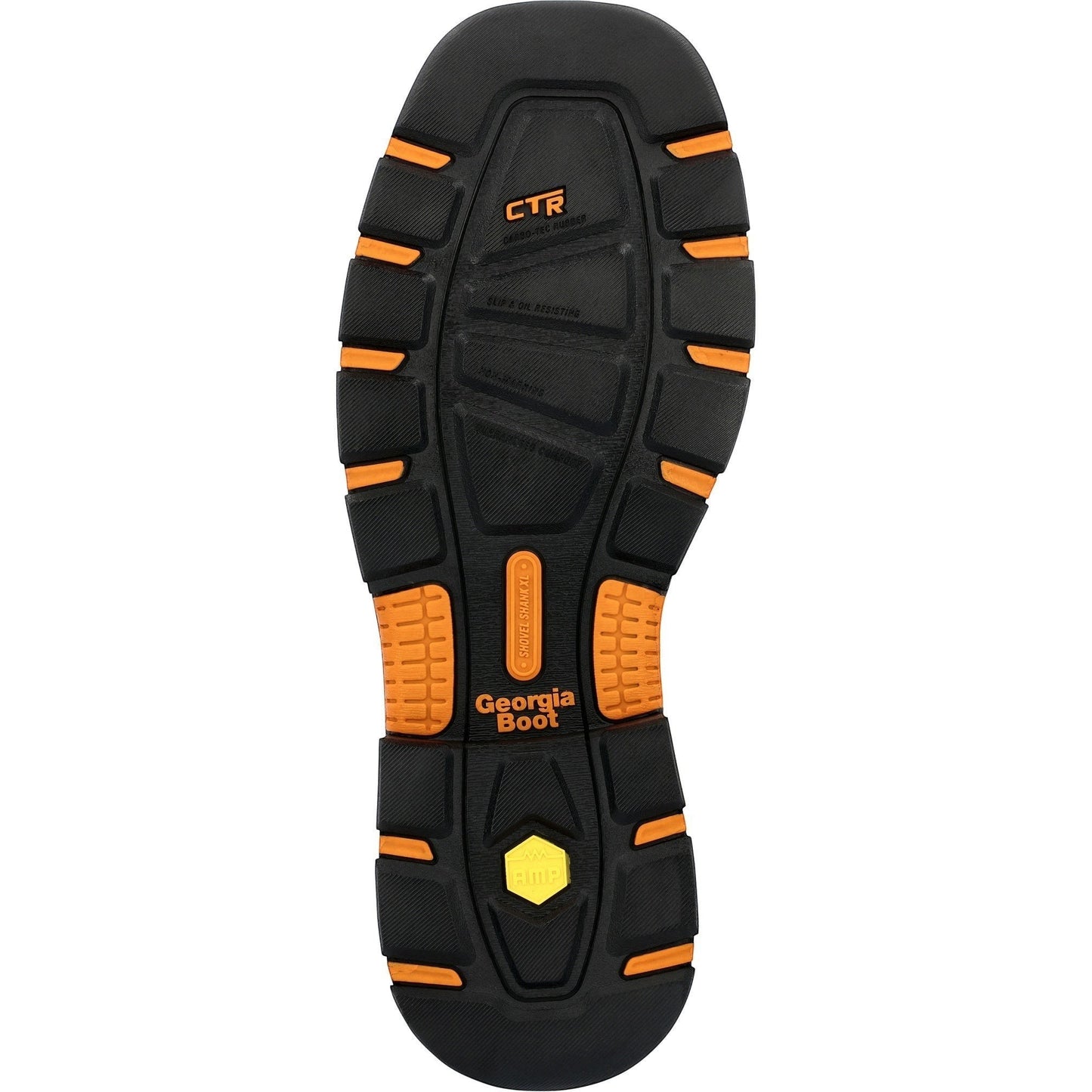Allen's Bootery Georgia Boot Carbo-Tec FLX work boot black and orange slip-resistant rubber outsole
