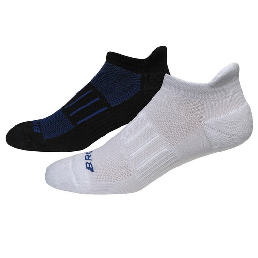 Allen's Bootery Ghost 2-pack athletic socks in white and black with mesh ventilation and heel cushioning