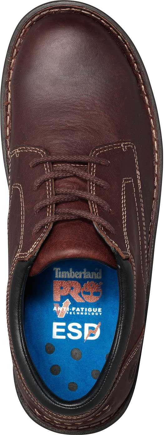 Allen's Bootery TM85590 Gladstone brown leather steel toe work shoe with anti-fatigue insole and ESD protection