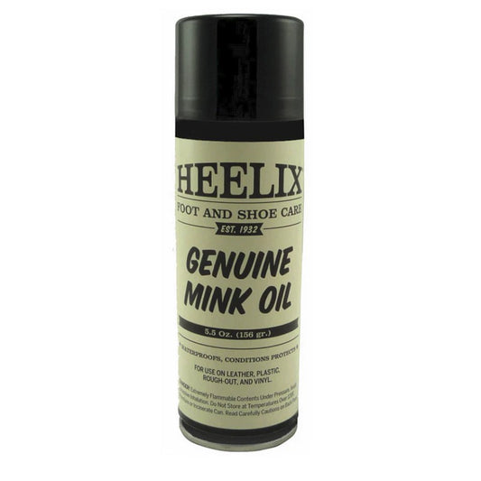 Allen's Bootery HEELIX 5.5 oz mink oil spray can for waterproofing and conditioning leather and vinyl footwear