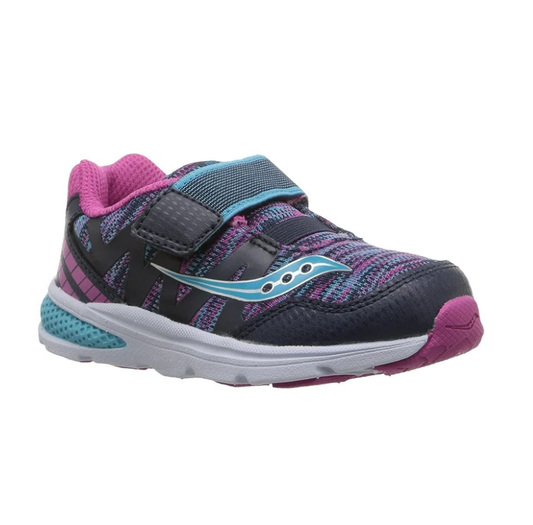 Allen's Bootery infant girls navy and multi-colored mesh sneaker with hook-and-loop closure and EVA midsole