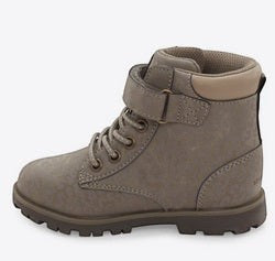 Allen's Bootery Jill leopard toddler boots in grey with memory foam footbed and hook-and-loop closure