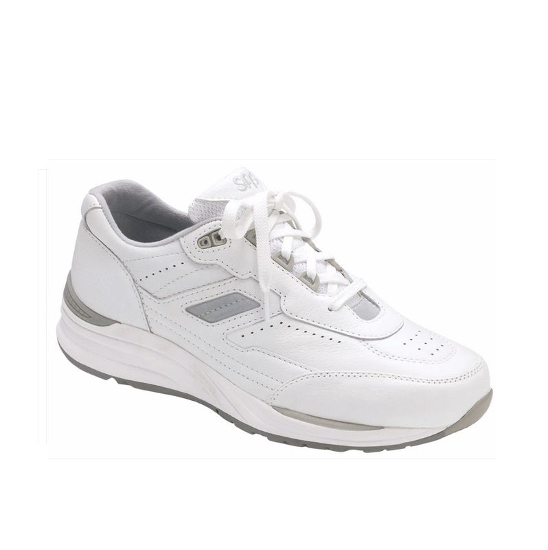 Allen's Bootery Journey white leather men's active shoe with cushioned footbed and flexible gripped outsole